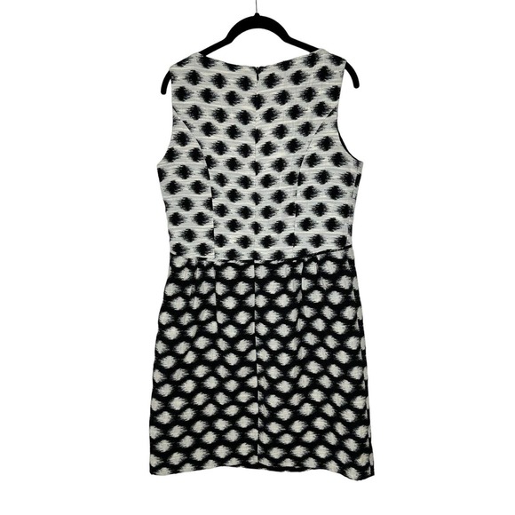 Shoshanna Womens Shift Dress 10 Cotton Blend Lined Sleeveless Black and White - Picture 4 of 11